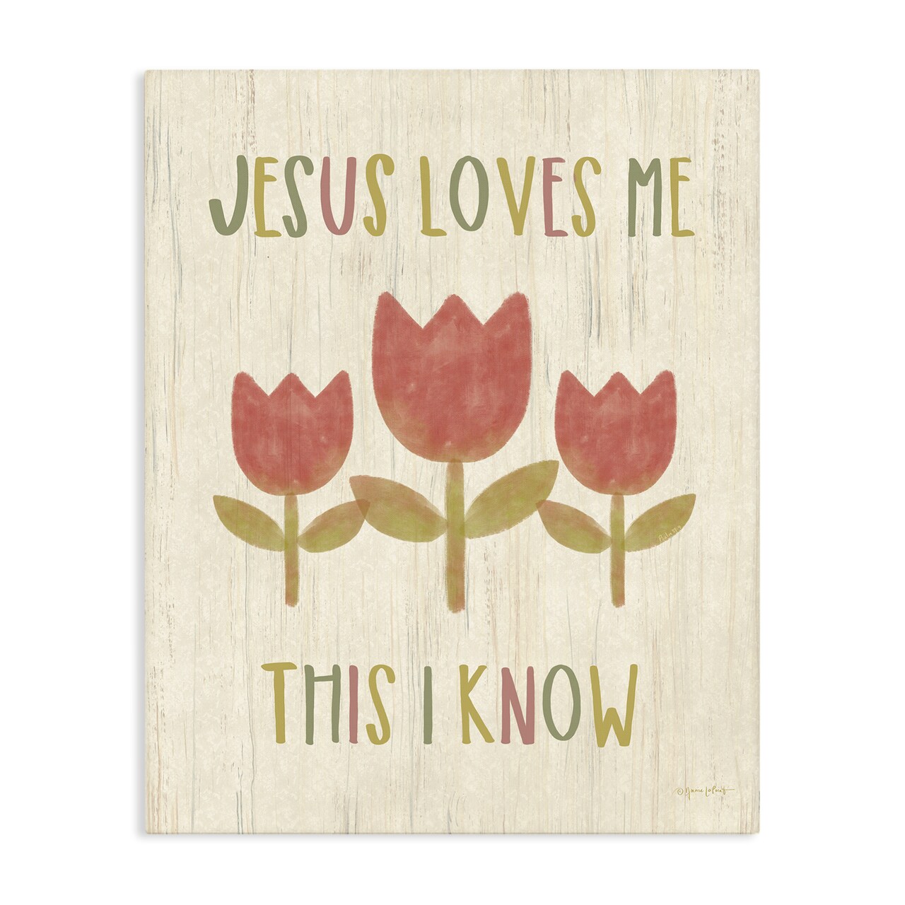 Stupell Industries Jesus Loves Me This I Know Canvas, design by Annie LaPoint